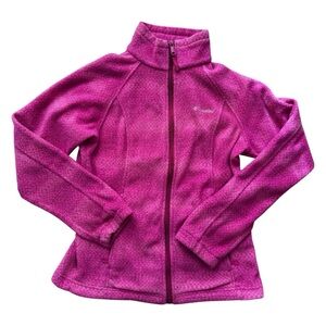 Columbia Sportswear Pink Fleece Jacket Full Zip M Cozy Outdoor Lightweight Soft
